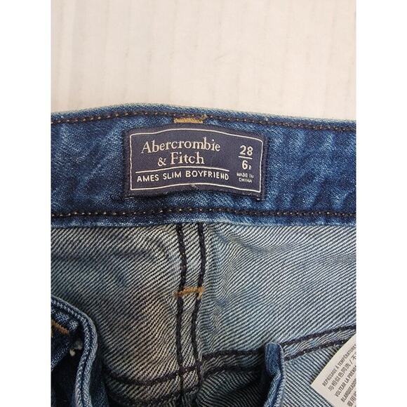 Abercrombie & Fitch Jeans Womens 28 Ames Slim Boyfriend Mid Rise Distressed - Picture 6 of 10